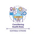 Considering health risks concept icon