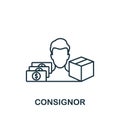 Consignor icon. Line simple line Shipping icon for templates, web design and infographics Royalty Free Stock Photo