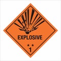 Hazardous HAZMAT Material Label IATA Transportation Explosive