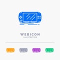 Console, device, game, gaming, psp 5 Color Glyph Web Icon Template isolated on white. Vector illustration