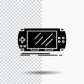 Console, device, game, gaming, psp Glyph Icon on Transparent Background. Black Icon