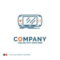 Console, device, game, gaming, psp Logo Design. Blue and Orange
