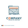 Console, dj, mixer, music, studio Logo Design. Blue and Orange B Royalty Free Stock Photo