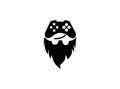 Console gamer and beard smile face symbol gaming vector play games logo design illustration on white background Royalty Free Stock Photo