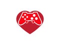 Console gamer heart symbol love gaming vector passion play games logo design illustration on white background Royalty Free Stock Photo