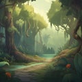 Console Gaming adventure game create a jungle landscape one generative AI