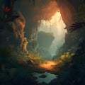 Console Gaming adventure game create a jungle landscape three generative AI