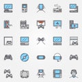 Console gaming flat icons