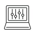 Console icon in line design. Console, terminal, command, prompt, coding, script, shell on white background vector