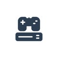 Console and joystick, gaming solid flat icon. vector illustration