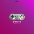 console joystick logo wit purple background