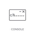 Console linear icon. Modern outline Console logo concept on whit Royalty Free Stock Photo