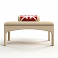Console Table 3d Render With Beige Ottoman Flag