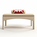 Console Table 3d Render With Beige Ottoman Flag Royalty Free Stock Photo