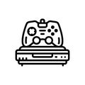 Black line icon for Consoles, game and analog