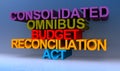 Consolidated omnibus budget reconciliatÃÂ±on act on blue Royalty Free Stock Photo