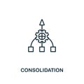 Consolidation icon. Line style element from business strategy collection. Thin Consolidation icon for web design, software and Royalty Free Stock Photo