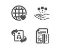 Consolidation, Technical algorithm and International love icons. Credit card sign. Vector