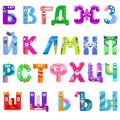 Consonants of the Cyrillic alphabet like different robots Royalty Free Stock Photo