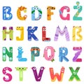 Consonants of the Latin alphabet like different monsters Royalty Free Stock Photo