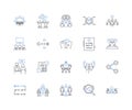 Consortium crew line icons collection. Alliance, Unity, Teamwork, Collectivism, Collaboration, Partnership, Synergy Royalty Free Stock Photo