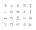 Consortium expansion line icons collection. Collaboration, Unity, Growth, Diversity, Partnership, Cooperation, Expansion