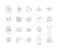 Consortium success line icons collection. Merger, Collaboration, Alliance, Unity, Partnership, Integration, Synergy