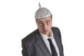 Conspiracy Freak with aluminum foil head