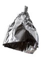 Conspiracy theories, mad pseudoscience and humorous joke concept with tin foil hat isolated on white background with clipping path