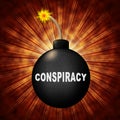 Conspiracy Theory Bomb Representing American Collusion With Russians 3d Illustration