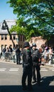 Constables police surveilling the area for royal wedding marriag