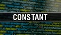 Constant with Abstract Technology Binary code Background.Digital binary data and Secure Data Concept. Software Royalty Free Stock Photo