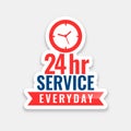 constant availability 24 hour service sticker template for business promo