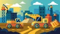 The constant beeping of heavy machinery backing up and the loud revs of engines fill the air creating a sense of urgency