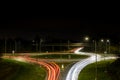 The constant flow of traffic in Milton Keynes around the roundabouts Royalty Free Stock Photo