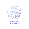 Constant guest assistance blue gradient concept icon