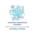 Constant innovation business blue concept icon