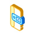 Constant temperature control sensor isometric icon vector illustration