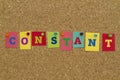 Constant word written on colorful sticky notes. Royalty Free Stock Photo