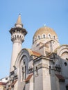 Constanta, Romania - 02.25.2021: Moscheea Carol I Mosque of Constanta- Minaret located in Constanta Romania