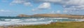 Constantine Bay Cornwall England UK Cornish north coast between Newquay and Padstow panorama Royalty Free Stock Photo