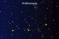 Constellation andromeda in abstract style on black background. Vector illustration. Stock image.