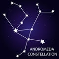 The constellation Andromeda with bright stars. Vector illustration.