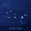 Constellation Bootes, Herdsman, night star sky Royalty Free Stock Photo