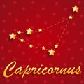 Constellation Capricornus over red starry background Royalty Free Stock Photo