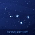 Constellation Cassiopeia, Queen, night star sky