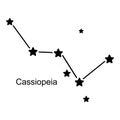 Constellation Cassiopeia, vector illustration Royalty Free Stock Photo