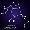 The constellation of Centaurus with bright stars. Vector illustration.