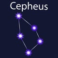 constellation Cepheus with stars in the night sky Royalty Free Stock Photo