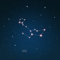 Constellation Cetus scheme in starry sky Space Royalty Free Stock Photo